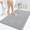 image:imageOLANLY Bathroom Rug Mat 30x20 Thick Soft and Absorbent Chenille Bath Mat NonSlip Rubber Backing Machine Washable Quick Dry Bath Rugs for Tub Shower Floor Home Decor Accessories GreyLight Grey