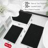 image:imageOLANLY Bathroom Rug Mat 30x20 Thick Soft and Absorbent Chenille Bath Mat NonSlip Rubber Backing Machine Washable Quick Dry Bath Rugs for Tub Shower Floor Home Decor Accessories GreyBlack