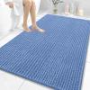 image:imageOLANLY Bathroom Rug Mat 30x20 Thick Soft and Absorbent Chenille Bath Mat NonSlip Rubber Backing Machine Washable Quick Dry Bath Rugs for Tub Shower Floor Home Decor Accessories GreyCornflower Blue