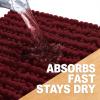 image:imageOLANLY Bathroom Rug Mat 30x20 Thick Soft and Absorbent Chenille Bath Mat NonSlip Rubber Backing Machine Washable Quick Dry Bath Rugs for Tub Shower Floor Home Decor Accessories GreyBurgundy