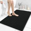 image:imageOLANLY Bathroom Rug Mat 30x20 Thick Soft and Absorbent Chenille Bath Mat NonSlip Rubber Backing Machine Washable Quick Dry Bath Rugs for Tub Shower Floor Home Decor Accessories GreyBlack