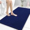 image:imageOLANLY Bathroom Rug Mat 30x20 Thick Soft and Absorbent Chenille Bath Mat NonSlip Rubber Backing Machine Washable Quick Dry Bath Rugs for Tub Shower Floor Home Decor Accessories GreyNavy Blue