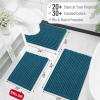 image:imageOLANLY Bathroom Rug Mat 30x20 Thick Soft and Absorbent Chenille Bath Mat NonSlip Rubber Backing Machine Washable Quick Dry Bath Rugs for Tub Shower Floor Home Decor Accessories GreyPeacock Blue