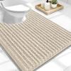 image:imageOLANLY Bathroom Rug Mat 30x20 Thick Soft and Absorbent Chenille Bath Mat NonSlip Rubber Backing Machine Washable Quick Dry Bath Rugs for Tub Shower Floor Home Decor Accessories GreySand