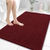 image:imageOLANLY Bathroom Rug Mat 30x20 Thick Soft and Absorbent Chenille Bath Mat NonSlip Rubber Backing Machine Washable Quick Dry Bath Rugs for Tub Shower Floor Home Decor Accessories GreyBurgundy