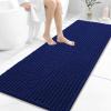 image:imageOLANLY Bathroom Rug Mat 30x20 Thick Soft and Absorbent Chenille Bath Mat NonSlip Rubber Backing Machine Washable Quick Dry Bath Rugs for Tub Shower Floor Home Decor Accessories GreyNavy Blue