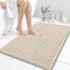 image:imageOLANLY Bathroom Rug Mat 30x20 Thick Soft and Absorbent Chenille Bath Mat NonSlip Rubber Backing Machine Washable Quick Dry Bath Rugs for Tub Shower Floor Home Decor Accessories GreySand