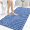 image:imageOLANLY Bathroom Rug Mat 30x20 Thick Soft and Absorbent Chenille Bath Mat NonSlip Rubber Backing Machine Washable Quick Dry Bath Rugs for Tub Shower Floor Home Decor Accessories GreyCornflower Blue