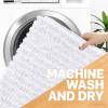 image:imageOLANLY Bathroom Rug Mat 30x20 Thick Soft and Absorbent Chenille Bath Mat NonSlip Rubber Backing Machine Washable Quick Dry Bath Rugs for Tub Shower Floor Home Decor Accessories GreyWhite