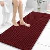 image:imageOLANLY Bathroom Rug Mat 30x20 Thick Soft and Absorbent Chenille Bath Mat NonSlip Rubber Backing Machine Washable Quick Dry Bath Rugs for Tub Shower Floor Home Decor Accessories GreyBurgundy
