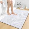 image:imageOLANLY Bathroom Rug Mat 30x20 Thick Soft and Absorbent Chenille Bath Mat NonSlip Rubber Backing Machine Washable Quick Dry Bath Rugs for Tub Shower Floor Home Decor Accessories GreyWhite