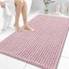 image:imageOLANLY Bathroom Rug Mat 30x20 Thick Soft and Absorbent Chenille Bath Mat NonSlip Rubber Backing Machine Washable Quick Dry Bath Rugs for Tub Shower Floor Home Decor Accessories GreyDusty Rose
