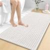 image:imageOLANLY Bathroom Rug Mat 30x20 Thick Soft and Absorbent Chenille Bath Mat NonSlip Rubber Backing Machine Washable Quick Dry Bath Rugs for Tub Shower Floor Home Decor Accessories GreyIvory