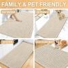 image:imageOLANLY Bathroom Rug Mat 30x20 Thick Soft and Absorbent Chenille Bath Mat NonSlip Rubber Backing Machine Washable Quick Dry Bath Rugs for Tub Shower Floor Home Decor Accessories GreySand