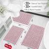 image:imageOLANLY Bathroom Rug Mat 30x20 Thick Soft and Absorbent Chenille Bath Mat NonSlip Rubber Backing Machine Washable Quick Dry Bath Rugs for Tub Shower Floor Home Decor Accessories GreyDusty Rose