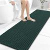 image:imageOLANLY Bathroom Rug Mat 30x20 Thick Soft and Absorbent Chenille Bath Mat NonSlip Rubber Backing Machine Washable Quick Dry Bath Rugs for Tub Shower Floor Home Decor Accessories GreyBlackish Green