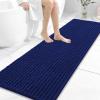 image:imageOLANLY Bathroom Rug Mat 30x20 Thick Soft and Absorbent Chenille Bath Mat NonSlip Rubber Backing Machine Washable Quick Dry Bath Rugs for Tub Shower Floor Home Decor Accessories GreyNavy Blue