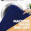 image:imageOLANLY Bathroom Rug Mat 30x20 Thick Soft and Absorbent Chenille Bath Mat NonSlip Rubber Backing Machine Washable Quick Dry Bath Rugs for Tub Shower Floor Home Decor Accessories GreyNavy Blue