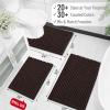 image:imageOLANLY Bathroom Rug Mat 30x20 Thick Soft and Absorbent Chenille Bath Mat NonSlip Rubber Backing Machine Washable Quick Dry Bath Rugs for Tub Shower Floor Home Decor Accessories GreyBrown