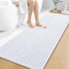 image:imageOLANLY Bathroom Rug Mat 30x20 Thick Soft and Absorbent Chenille Bath Mat NonSlip Rubber Backing Machine Washable Quick Dry Bath Rugs for Tub Shower Floor Home Decor Accessories GreyWhite