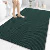image:imageOLANLY Bathroom Rug Mat 30x20 Thick Soft and Absorbent Chenille Bath Mat NonSlip Rubber Backing Machine Washable Quick Dry Bath Rugs for Tub Shower Floor Home Decor Accessories GreyBlackish Green