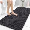 image:imageOLANLY Bathroom Rug Mat 30x20 Thick Soft and Absorbent Chenille Bath Mat NonSlip Rubber Backing Machine Washable Quick Dry Bath Rugs for Tub Shower Floor Home Decor Accessories GreyDark Grey