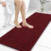 image:imageOLANLY Bathroom Rug Mat 30x20 Thick Soft and Absorbent Chenille Bath Mat NonSlip Rubber Backing Machine Washable Quick Dry Bath Rugs for Tub Shower Floor Home Decor Accessories GreyBurgundy