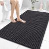 image:imageOLANLY Bathroom Rug Mat 30x20 Thick Soft and Absorbent Chenille Bath Mat NonSlip Rubber Backing Machine Washable Quick Dry Bath Rugs for Tub Shower Floor Home Decor Accessories GreyDark Grey