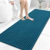 image:imageOLANLY Bathroom Rug Mat 30x20 Thick Soft and Absorbent Chenille Bath Mat NonSlip Rubber Backing Machine Washable Quick Dry Bath Rugs for Tub Shower Floor Home Decor Accessories GreyPeacock Blue