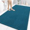 image:imageOLANLY Bathroom Rug Mat 30x20 Thick Soft and Absorbent Chenille Bath Mat NonSlip Rubber Backing Machine Washable Quick Dry Bath Rugs for Tub Shower Floor Home Decor Accessories GreyPeacock Blue