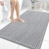 image:imageOLANLY Bathroom Rug Mat 30x20 Thick Soft and Absorbent Chenille Bath Mat NonSlip Rubber Backing Machine Washable Quick Dry Bath Rugs for Tub Shower Floor Home Decor Accessories GreyLight Grey
