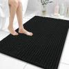 image:imageOLANLY Bathroom Rug Mat 30x20 Thick Soft and Absorbent Chenille Bath Mat NonSlip Rubber Backing Machine Washable Quick Dry Bath Rugs for Tub Shower Floor Home Decor Accessories GreyBlack