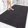 image:imageOLANLY Bathroom Rug Mat 30x20 Thick Soft and Absorbent Chenille Bath Mat NonSlip Rubber Backing Machine Washable Quick Dry Bath Rugs for Tub Shower Floor Home Decor Accessories GreyDark Grey