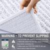 image:imageOLANLY Bathroom Rug Mat 30x20 Thick Soft and Absorbent Chenille Bath Mat NonSlip Rubber Backing Machine Washable Quick Dry Bath Rugs for Tub Shower Floor Home Decor Accessories GreyWhite