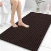 image:imageOLANLY Bathroom Rug Mat 30x20 Thick Soft and Absorbent Chenille Bath Mat NonSlip Rubber Backing Machine Washable Quick Dry Bath Rugs for Tub Shower Floor Home Decor Accessories GreyBrown