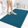 image:imageOLANLY Bathroom Rug Mat 30x20 Thick Soft and Absorbent Chenille Bath Mat NonSlip Rubber Backing Machine Washable Quick Dry Bath Rugs for Tub Shower Floor Home Decor Accessories GreyPeacock Blue