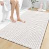image:imageOLANLY Bathroom Rug Mat 30x20 Thick Soft and Absorbent Chenille Bath Mat NonSlip Rubber Backing Machine Washable Quick Dry Bath Rugs for Tub Shower Floor Home Decor Accessories GreyIvory