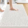 image:imageOLANLY Bathroom Rug Mat 30x20 Thick Soft and Absorbent Chenille Bath Mat NonSlip Rubber Backing Machine Washable Quick Dry Bath Rugs for Tub Shower Floor Home Decor Accessories GreyIvory
