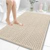 image:imageOLANLY Bathroom Rug Mat 30x20 Thick Soft and Absorbent Chenille Bath Mat NonSlip Rubber Backing Machine Washable Quick Dry Bath Rugs for Tub Shower Floor Home Decor Accessories GreySand