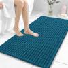image:imageOLANLY Bathroom Rug Mat 30x20 Thick Soft and Absorbent Chenille Bath Mat NonSlip Rubber Backing Machine Washable Quick Dry Bath Rugs for Tub Shower Floor Home Decor Accessories GreyPeacock Blue