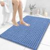 image:imageOLANLY Bathroom Rug Mat 30x20 Thick Soft and Absorbent Chenille Bath Mat NonSlip Rubber Backing Machine Washable Quick Dry Bath Rugs for Tub Shower Floor Home Decor Accessories GreyCornflower Blue