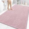 image:imageOLANLY Bathroom Rug Mat 30x20 Thick Soft and Absorbent Chenille Bath Mat NonSlip Rubber Backing Machine Washable Quick Dry Bath Rugs for Tub Shower Floor Home Decor Accessories GreyDusty Rose