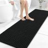image:imageOLANLY Bathroom Rug Mat 30x20 Thick Soft and Absorbent Chenille Bath Mat NonSlip Rubber Backing Machine Washable Quick Dry Bath Rugs for Tub Shower Floor Home Decor Accessories GreyBlack