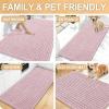 image:imageOLANLY Bathroom Rug Mat 30x20 Thick Soft and Absorbent Chenille Bath Mat NonSlip Rubber Backing Machine Washable Quick Dry Bath Rugs for Tub Shower Floor Home Decor Accessories GreyDusty Rose