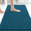 image:imageOLANLY Bathroom Rug Mat 30x20 Thick Soft and Absorbent Chenille Bath Mat NonSlip Rubber Backing Machine Washable Quick Dry Bath Rugs for Tub Shower Floor Home Decor Accessories GreyPeacock Blue