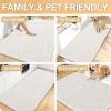 image:imageOLANLY Bathroom Rug Mat 30x20 Thick Soft and Absorbent Chenille Bath Mat NonSlip Rubber Backing Machine Washable Quick Dry Bath Rugs for Tub Shower Floor Home Decor Accessories GreyIvory