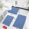 image:imageOLANLY Bathroom Rug Mat 30x20 Thick Soft and Absorbent Chenille Bath Mat NonSlip Rubber Backing Machine Washable Quick Dry Bath Rugs for Tub Shower Floor Home Decor Accessories GreyCornflower Blue