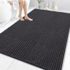 image:imageOLANLY Bathroom Rug Mat 30x20 Thick Soft and Absorbent Chenille Bath Mat NonSlip Rubber Backing Machine Washable Quick Dry Bath Rugs for Tub Shower Floor Home Decor Accessories GreyDark Grey