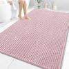 image:imageOLANLY Bathroom Rug Mat 30x20 Thick Soft and Absorbent Chenille Bath Mat NonSlip Rubber Backing Machine Washable Quick Dry Bath Rugs for Tub Shower Floor Home Decor Accessories GreyDusty Rose