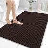 image:imageOLANLY Bathroom Rug Mat 30x20 Thick Soft and Absorbent Chenille Bath Mat NonSlip Rubber Backing Machine Washable Quick Dry Bath Rugs for Tub Shower Floor Home Decor Accessories GreyBrown